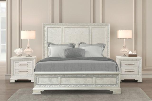 Stella Mia E.King & Queen Bed White & White - Olympia Furniture (Saint George, Utah)