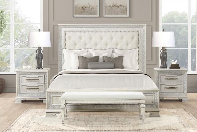 Stella Mia E.King & Queen Bed White & White - Olympia Furniture (Saint George, Utah)