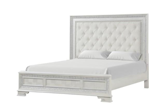Stella Mia E.King & Queen Bed White & White - Olympia Furniture (Saint George, Utah)