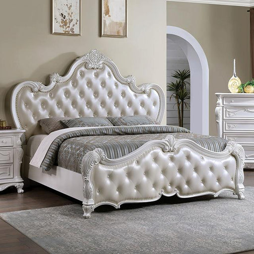 Ventresca E.King & Queen Bed White & Chrome - Olympia Furniture (Saint George, Utah)