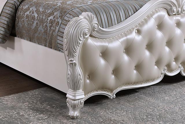 Ventresca E.King & Queen Bed White & Chrome - Olympia Furniture (Saint George, Utah)