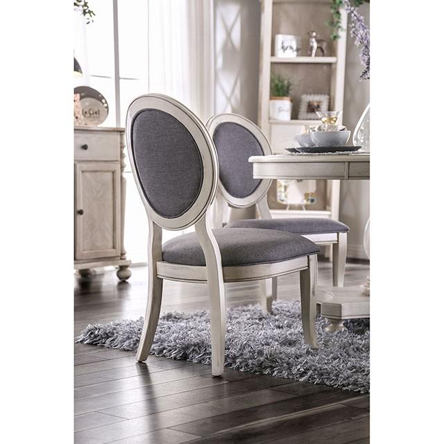Kathryn Antique White/Gray Side Chair, Antique White (2/CTN) - Olympia Furniture (Saint George, Utah)