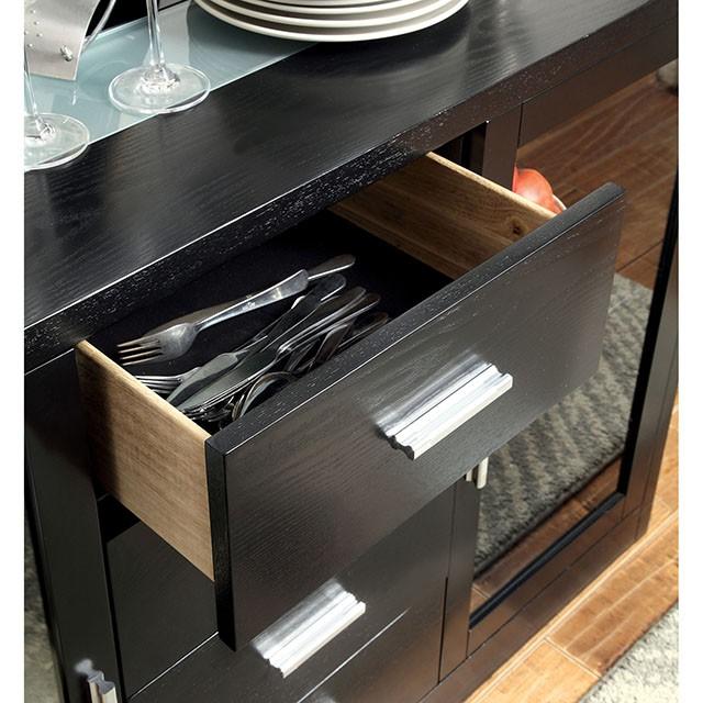 Luminar Black Glass-Insert Dining Table - Olympia Furniture (Saint George, Utah)