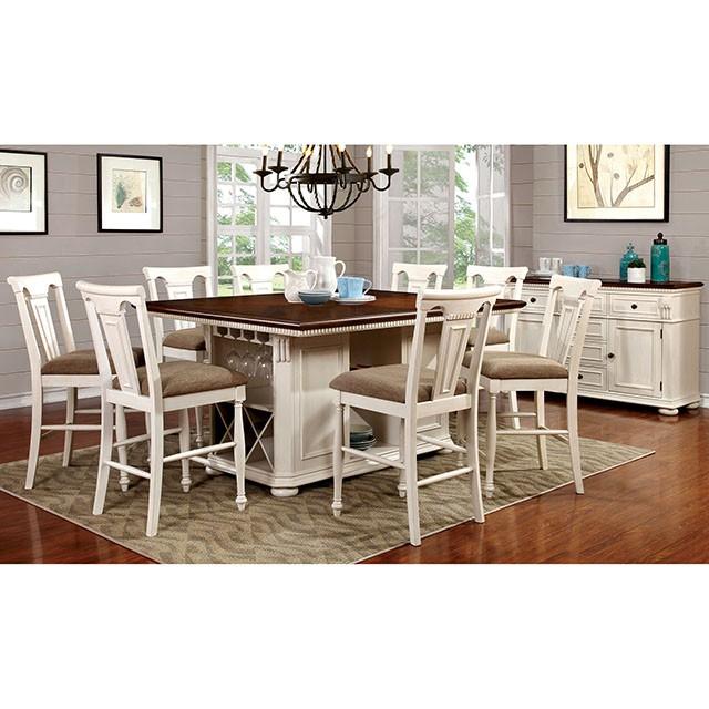 SABRINA Off White/Cherry Server, Cherry & White - Olympia Furniture (Saint George, Utah)