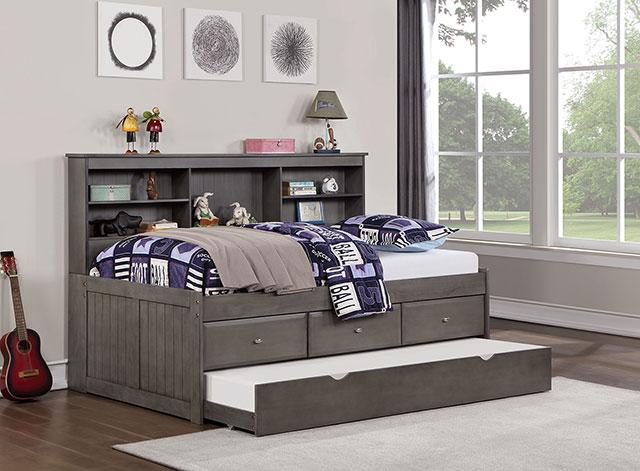 TIBALT Full DayBed w/ Trundle, Dark Gray - Olympia Furniture (Saint George, Utah)