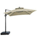 Sano 10 Ft Square Umbrella w/ Double Top w/ LED Light + 37" Large Base - Olympia Furniture (Saint George, Utah)
