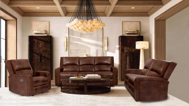 SOTERIOS Power Recliner, Medium Brown - Olympia Furniture (Saint George, Utah)