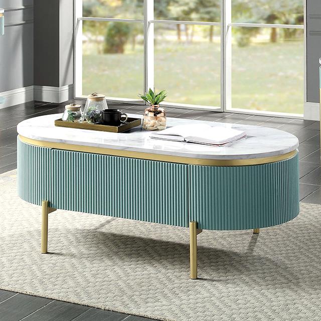 KOBLENZ Coffee Table, Light Teal - Olympia Furniture (Saint George, Utah)