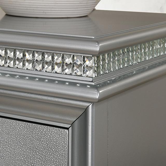 MADDIE Night Stand, Silver - Olympia Furniture (Saint George, Utah)