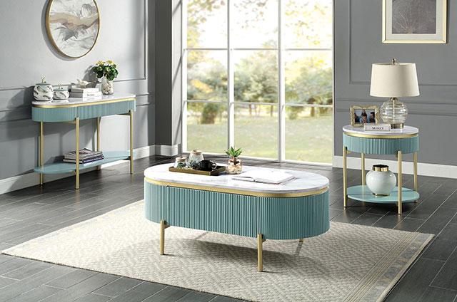 KOBLENZ Sofa Table, Light Teal - Olympia Furniture (Saint George, Utah)
