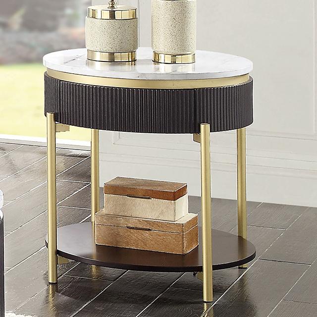KOBLENZ End Table, Dark Walnut - Olympia Furniture (Saint George, Utah)
