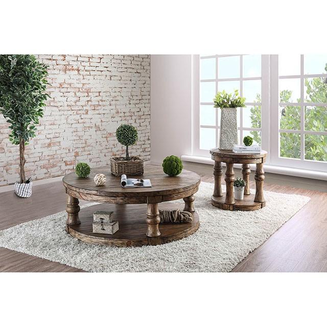 Mika Antique Oak End Table - Olympia Furniture (Saint George, Utah)