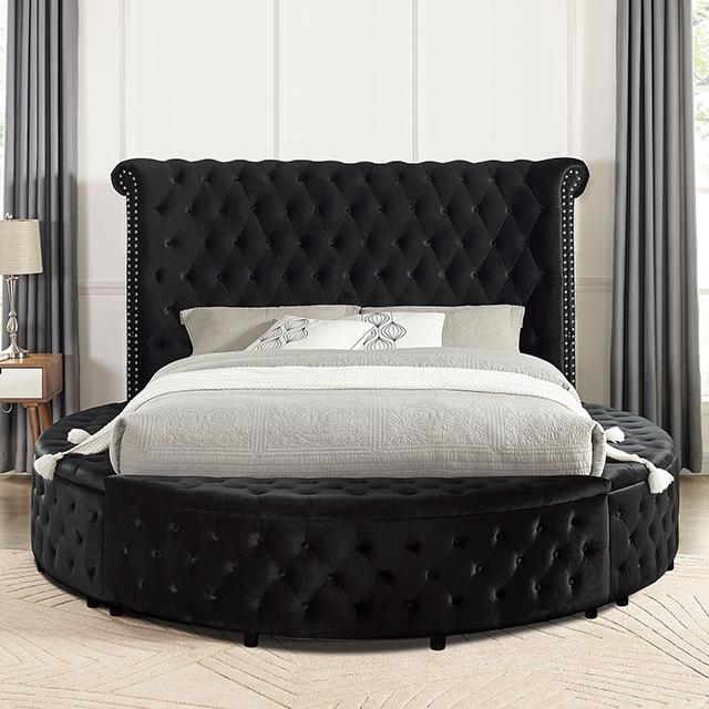 SANSOM E.King & Queen Bed, Black, Blue, & Grey - Olympia Furniture (Saint George, Utah)