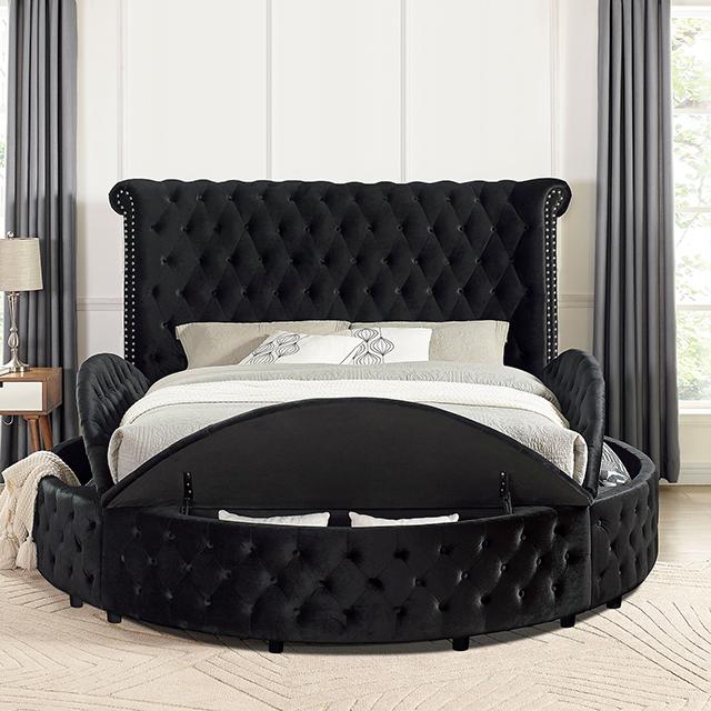SANSOM E.King & Queen Bed, Black, Blue, & Grey - Olympia Furniture (Saint George, Utah)
