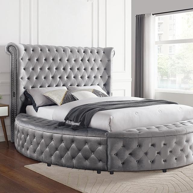 SANSOM E.King & Queen Bed, Black, Blue, & Grey - Olympia Furniture (Saint George, Utah)