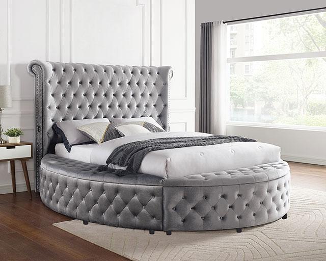 SANSOM E.King & Queen Bed, Black, Blue, & Grey - Olympia Furniture (Saint George, Utah)