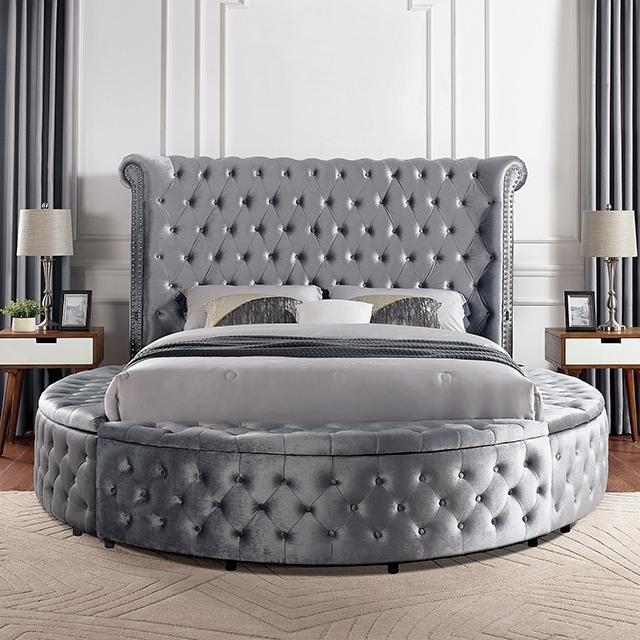 SANSOM E.King & Queen Bed, Black, Blue, & Grey - Olympia Furniture (Saint George, Utah)