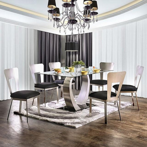 NOVA Silver/Black Dining Table - Olympia Furniture (Saint George, Utah)