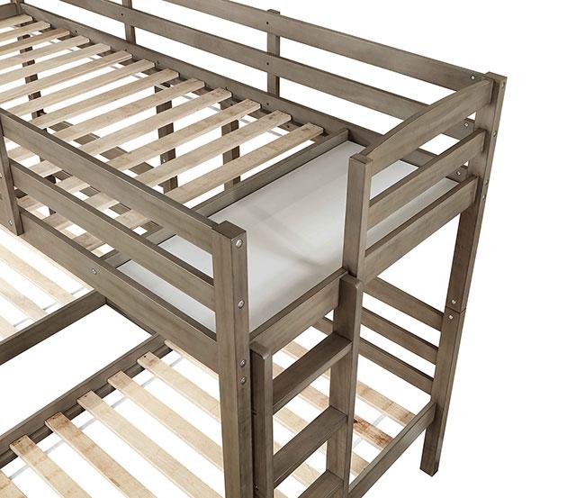 HORTENSE Triple Twin Bunk Bed, W. Gray - Olympia Furniture (Saint George, Utah)