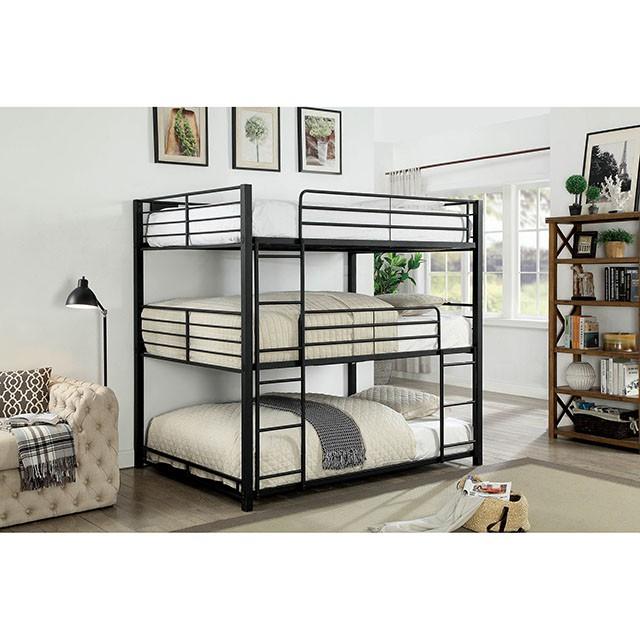 Olga I Sand Black Full Triple Decker Bed - Olympia Furniture (Saint George, Utah)