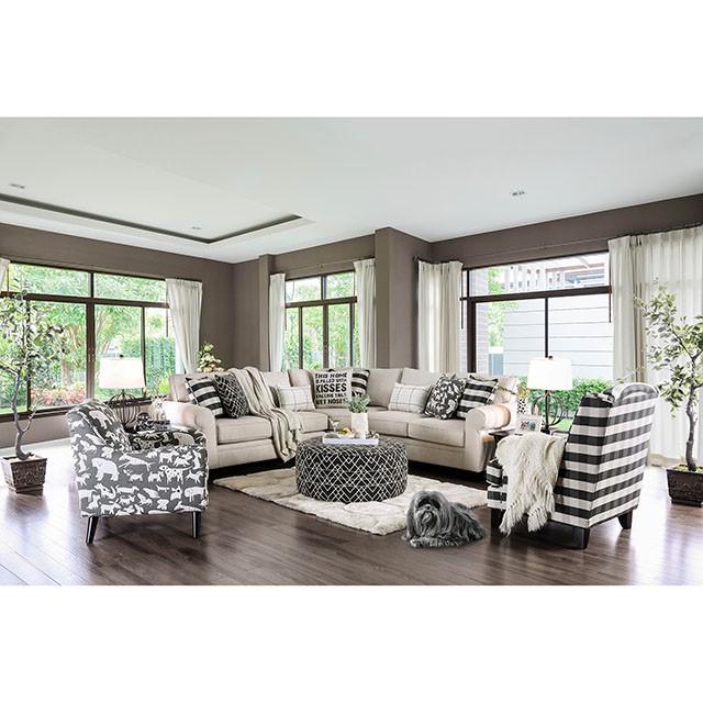 Patricia Ivory/Black Animal Pattern Chair - Olympia Furniture (Saint George, Utah)
