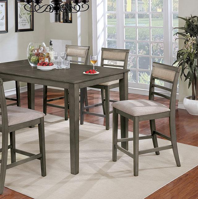 Fafnir Weathered Gray/Beige 7 Pc. Counter Ht. Table Set - Olympia Furniture (Saint George, Utah)