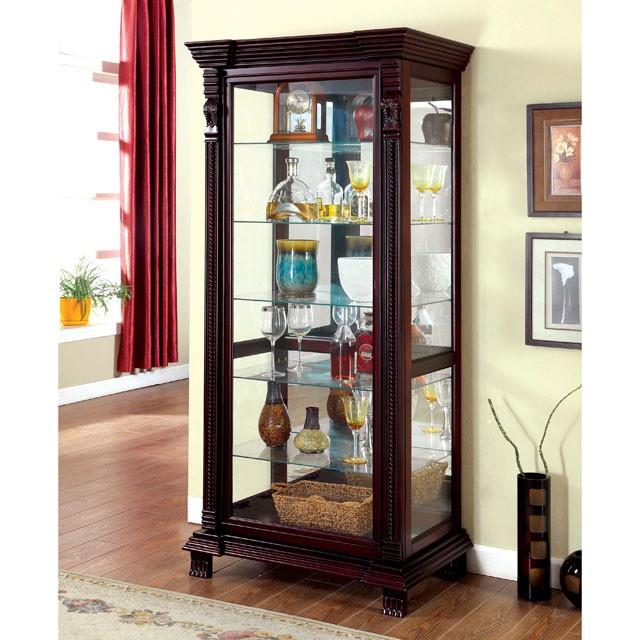 TULARE Dark Cherry Curio - Olympia Furniture (Saint George, Utah)