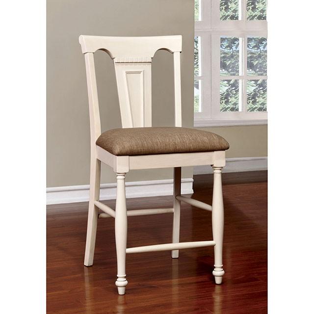 SABRINA Off White/Cherry Counter Ht. Table, Cherry & White - Olympia Furniture (Saint George, Utah)