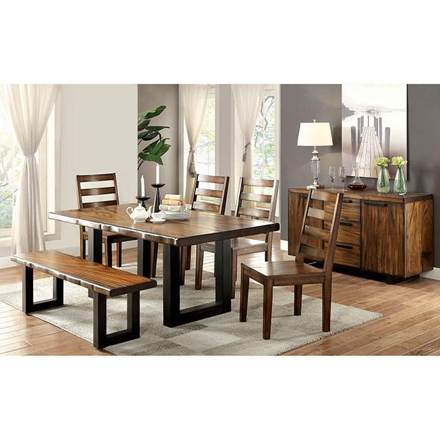 MADDISON Tobacco Oak/Black Bench - Olympia Furniture (Saint George, Utah)