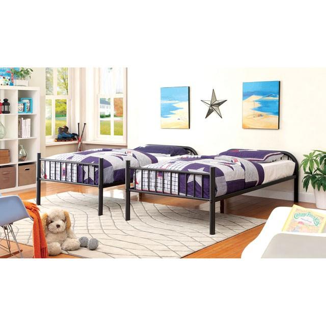RAINBOW Black Metal Twin/Twin Bunk Bed - Olympia Furniture (Saint George, Utah)