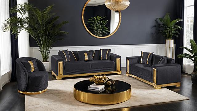 Valdosta Chair Black & Beige - Olympia Furniture (Saint George, Utah)