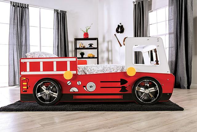 FIERSTALL Twin Bed, Red - Olympia Furniture (Saint George, Utah)