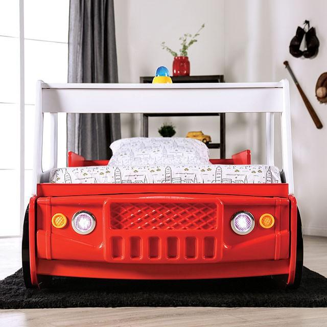 FIERSTALL Twin Bed, Red - Olympia Furniture (Saint George, Utah)
