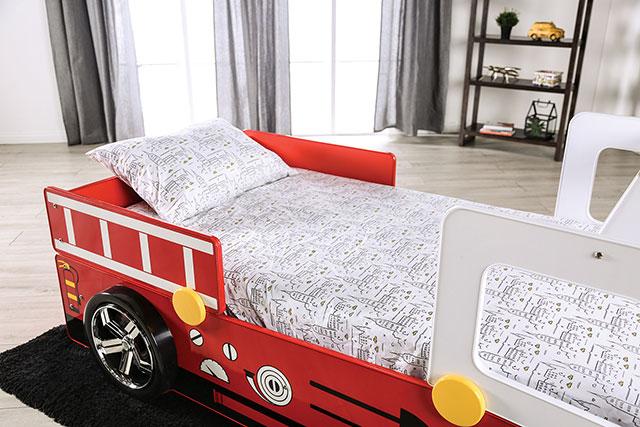 FIERSTALL Twin Bed, Red - Olympia Furniture (Saint George, Utah)