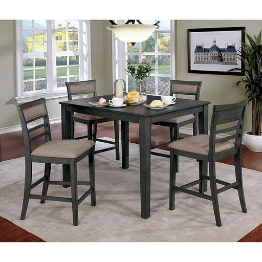 Fafnir Weathered Gray/Beige 5 Pc. Counter Ht. Table Set - Olympia Furniture (Saint George, Utah)
