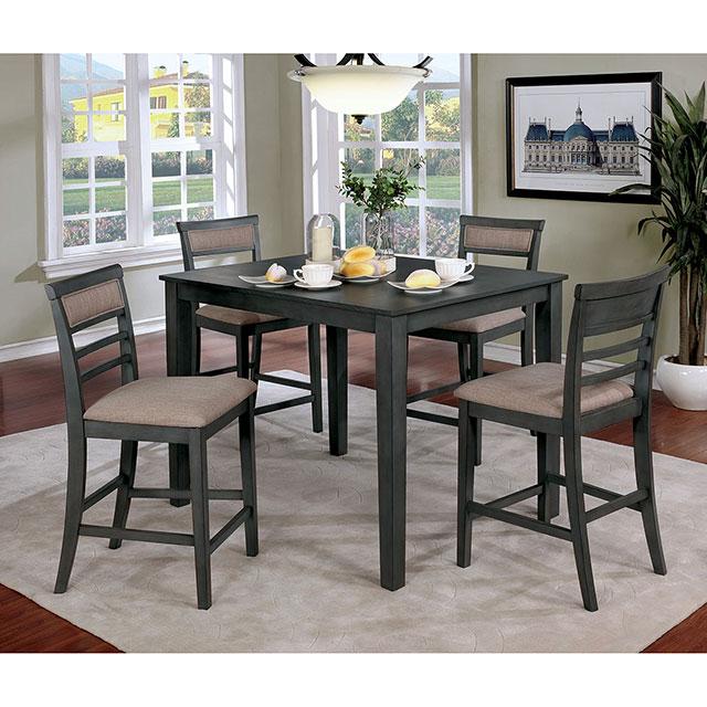 Fafnir Weathered Gray/Beige 5 Pc. Counter Ht. Table Set - Olympia Furniture (Saint George, Utah)