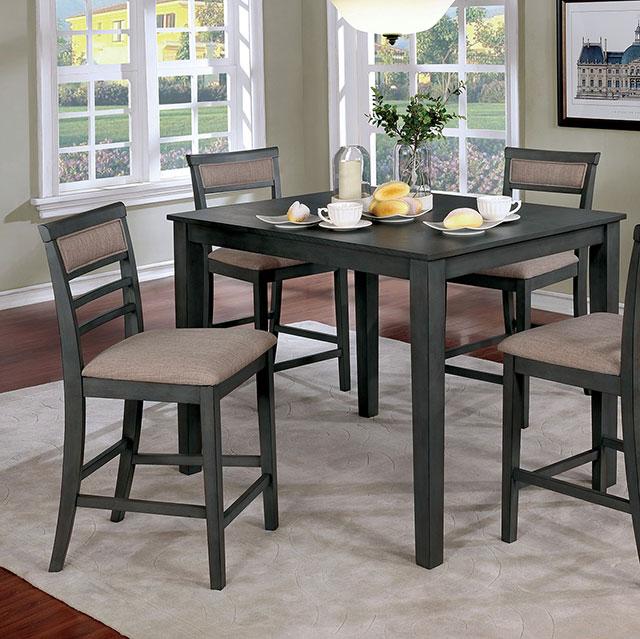 Fafnir Weathered Gray/Beige 5 Pc. Counter Ht. Table Set - Olympia Furniture (Saint George, Utah)