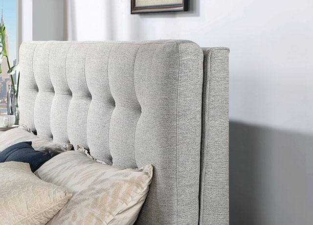 LEOMIN Cal.King, E.King, Full, & Queen Bed, Gray - Olympia Furniture (Saint George, Utah)