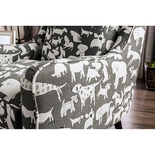 Patricia Ivory/Black Animal Pattern Chair - Olympia Furniture (Saint George, Utah)