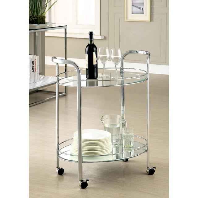 LOULE Chrome Serving Cart - Olympia Furniture (Saint George, Utah)