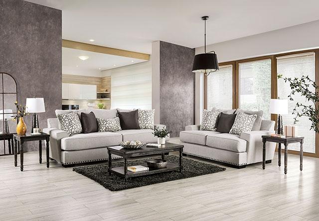 PICOTEE Sofa, Light Gray/Black - Olympia Furniture (Saint George, Utah)