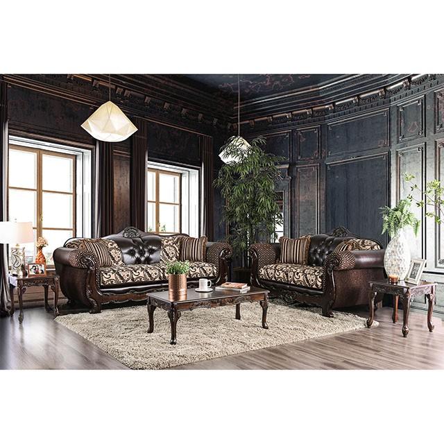 Quirino Light Brown/Dark Brown Love Seat - Olympia Furniture (Saint George, Utah)
