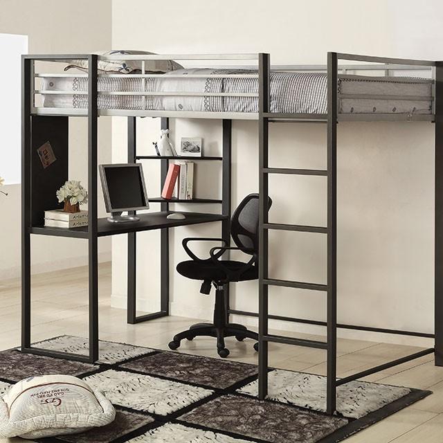Sherman Silver/Gun Metal Full & Queen Bed w/ Workstation - Olympia Furniture (Saint George, Utah)