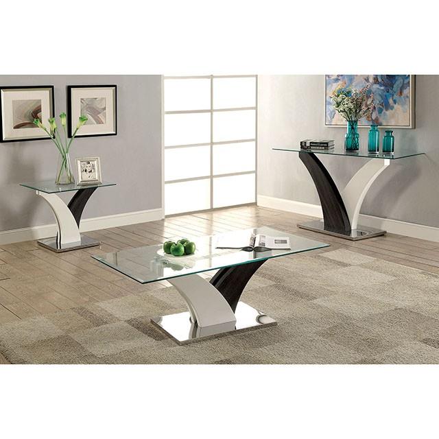 SLOANE White/Dark Gray/Chrome Coffee Table - Olympia Furniture (Saint George, Utah)