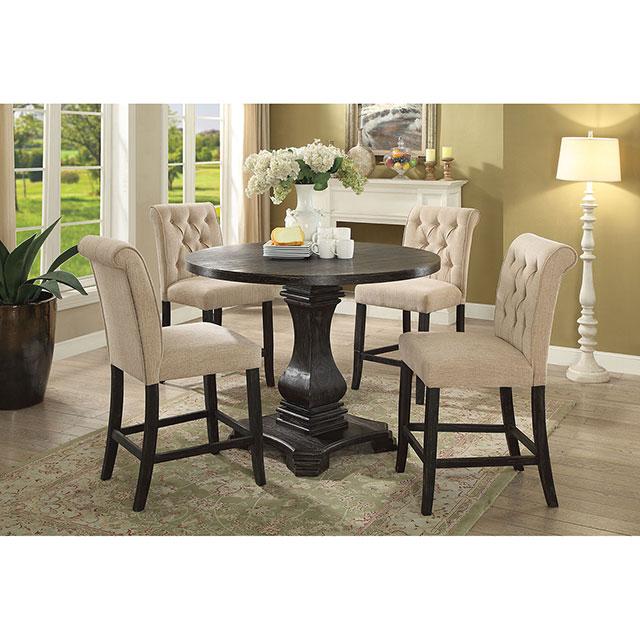 Izzy Beige/Antique Black Counter Ht. Chair, Ivory (2/CTN) - Olympia Furniture (Saint George, Utah)