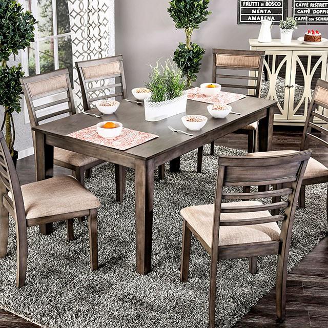 TAYLAH Weathered Gray/Beige 7 Pc. Dining Table Set - Olympia Furniture (Saint George, Utah)