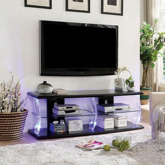 Ernst Black/Clear 60" TV Stand - Olympia Furniture (Saint George, Utah)