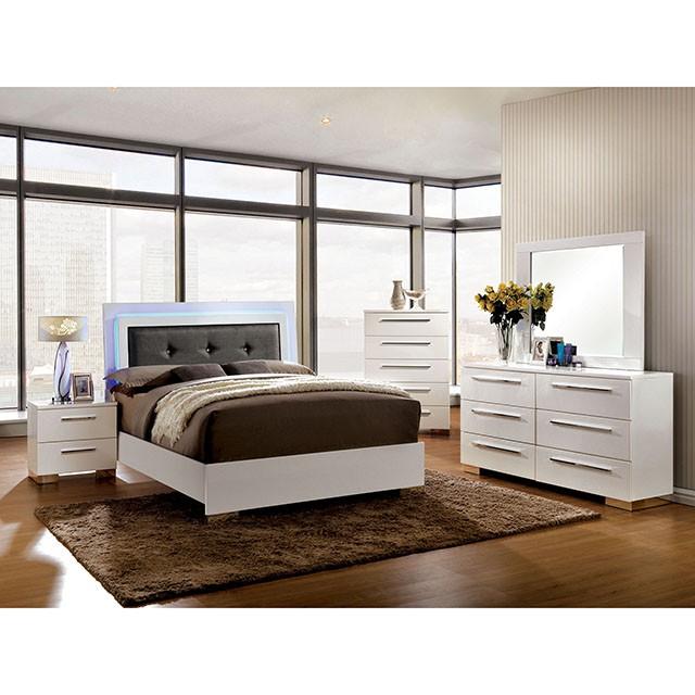 CLEMENTINE Glossy White E.King, Full,& Queen Bed - Olympia Furniture (Saint George, Utah)