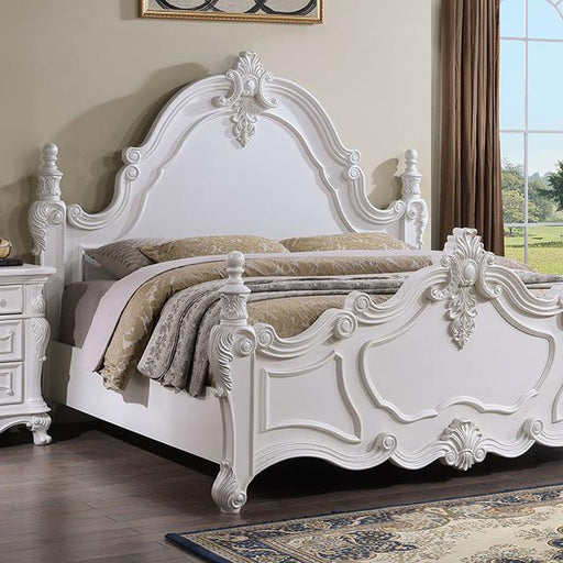 Francione E.King & Queen Bed White & Chrome - Olympia Furniture (Saint George, Utah)