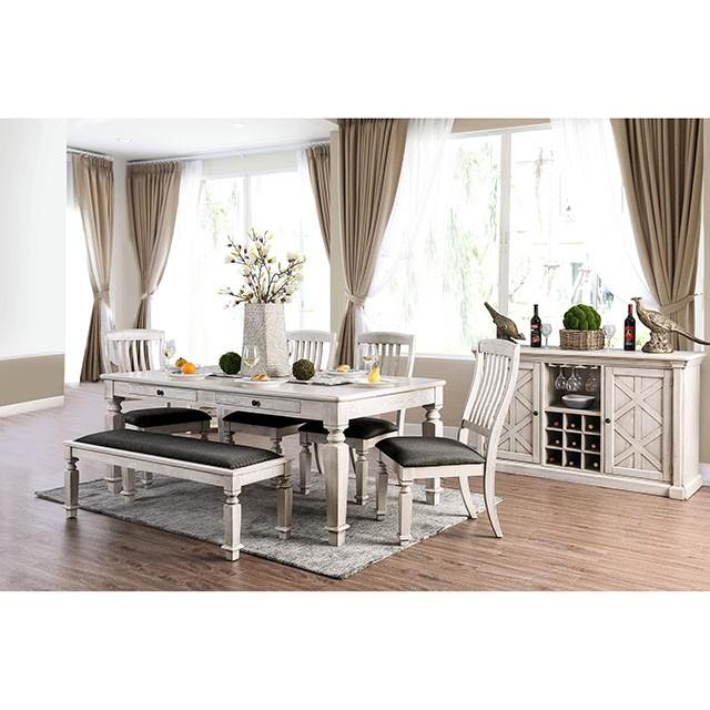 Georgia Antique White/Gray Bench - Olympia Furniture (Saint George, Utah)